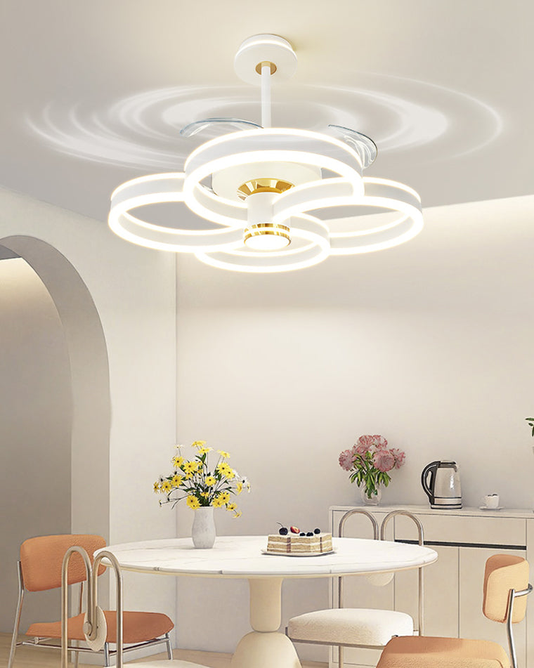 Diff 24" Remote Ceiling Fan Chandelier with Dimmable Bright Light-DF5043