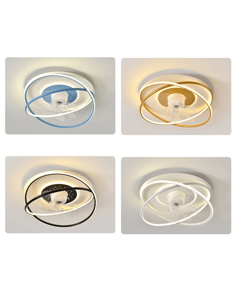 Diff Remote Oscillating Flush Mount Ceiling Fan with Dimmable Light-DF5064