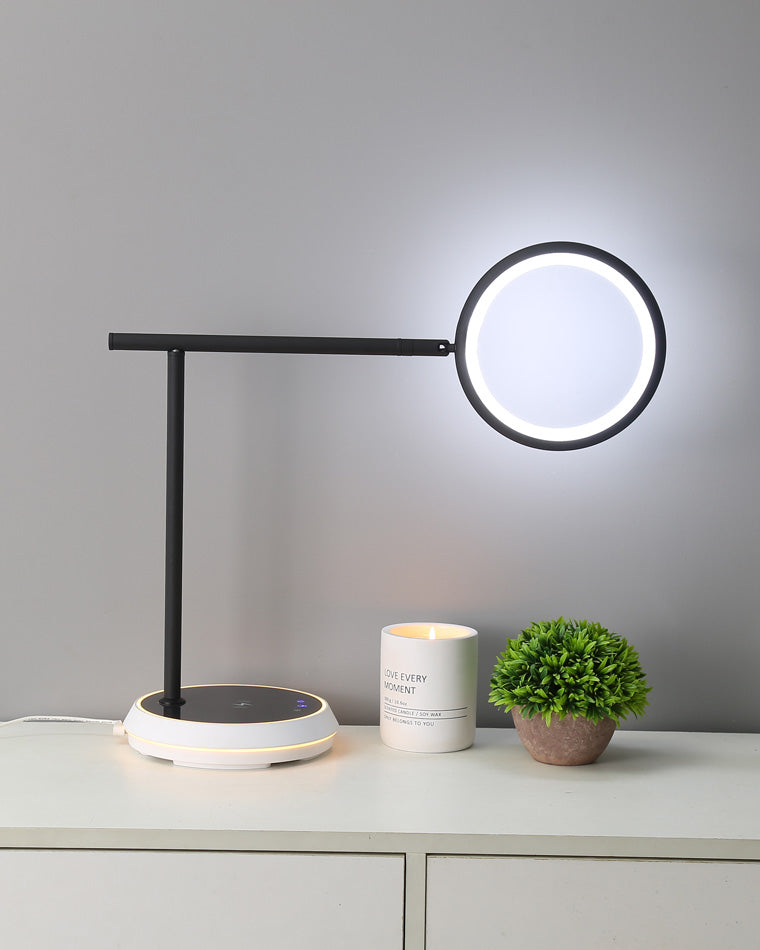 Diff Dimmable Touch Round Desk Lamp with Wireless Charger-DF8042