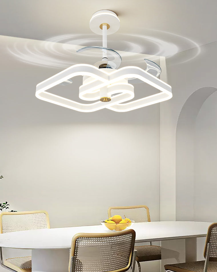 Diff 24" Remote Ceiling Fan Chandelier with Dimmable Bright Light-DF5043
