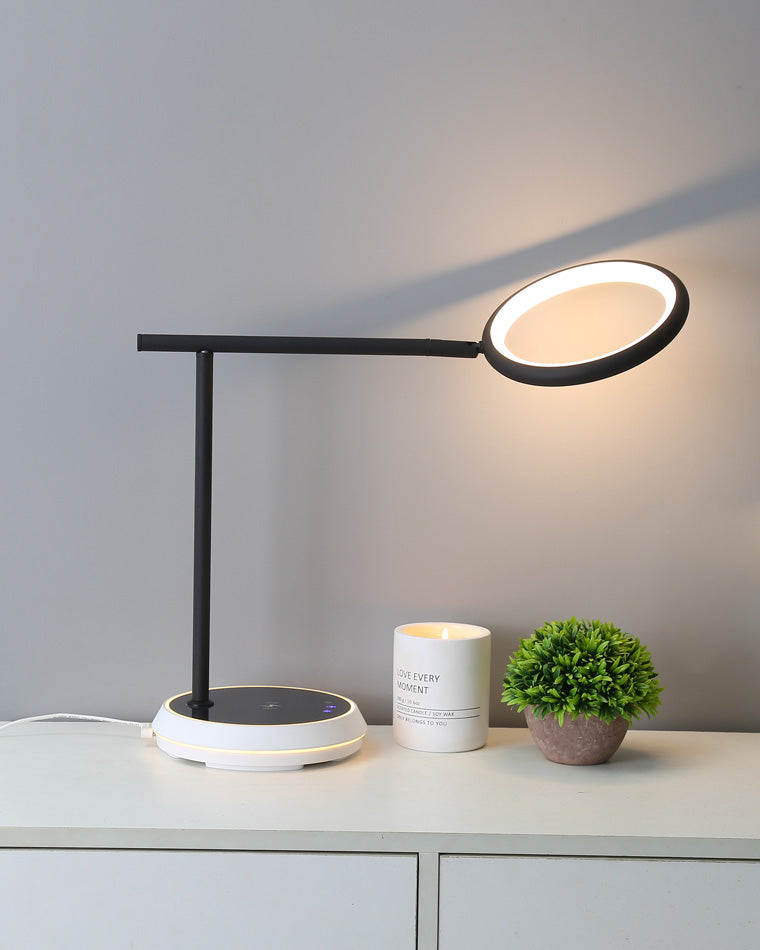 Diff Dimmable Touch Round Desk Lamp with Wireless Charger-DF8042