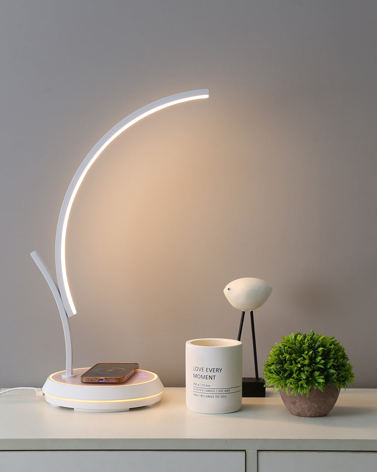Diff Dimmable Touch Arc Desk Lamp with Wireless Charger-DF8041