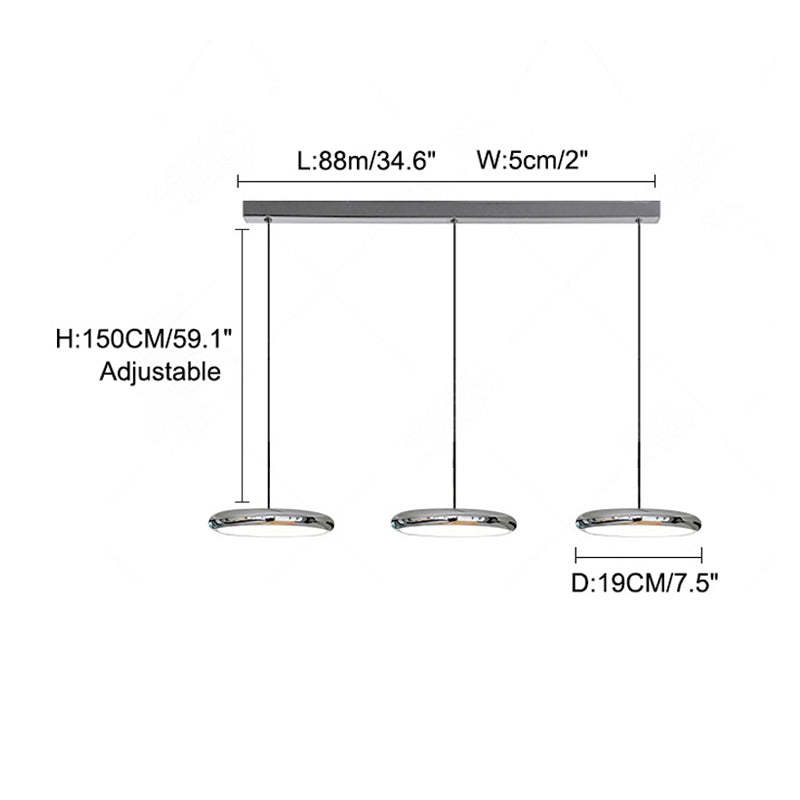 Diff 3 Light Disc Pendant Light-DF2015