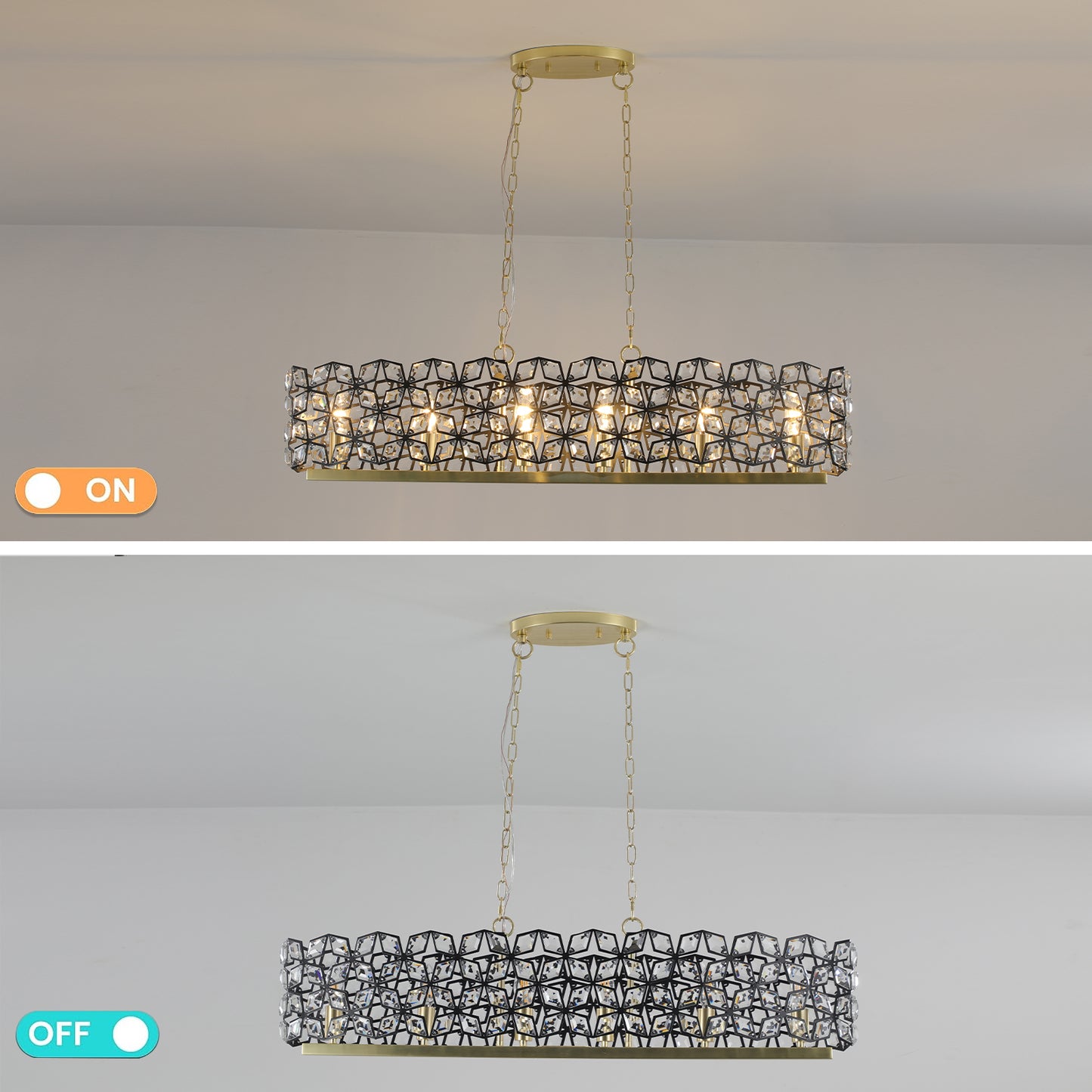Modern Luxury Champagne Gold Oval Crystal ceiling chandelier -DG2034