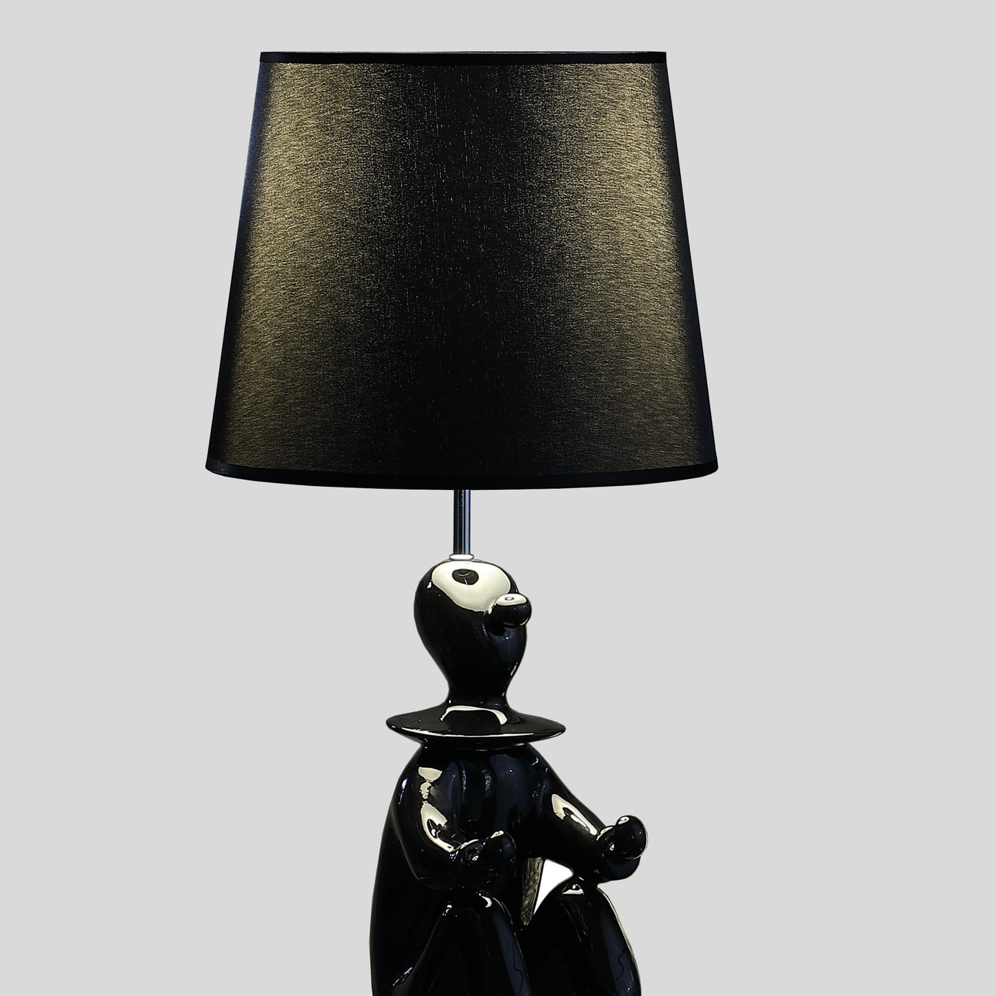 21.25" Black Modern Clown Phone Holder Resin Table Lamp