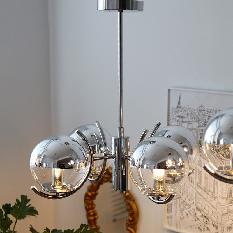 Diff 1920s Chrome Glass Chandelier-DF2306
