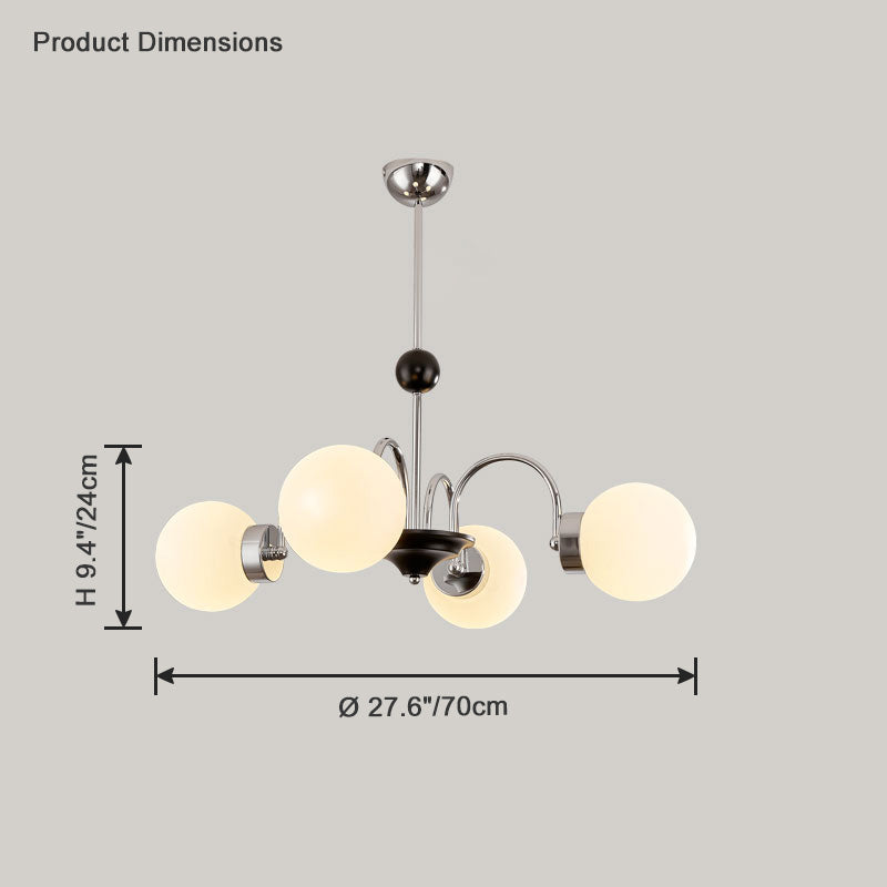 Diff Art Deco Frosted Glass Globe Chandelier-DF2304
