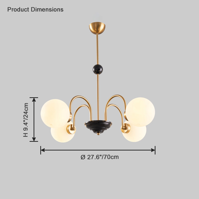 Diff Art Deco Frosted Glass Globe Chandelier-DF2304
