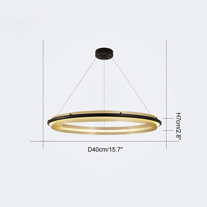 Diff Black and Gold Ring LED Chandelier-DF2119