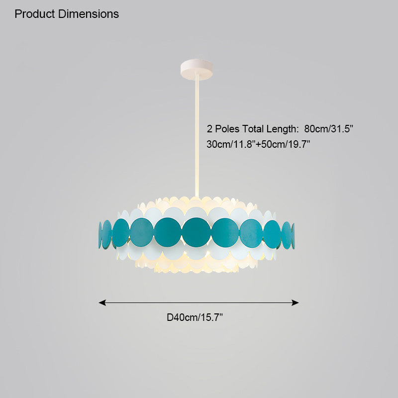 Diff Black/Blue Round Chandelier-DF2140