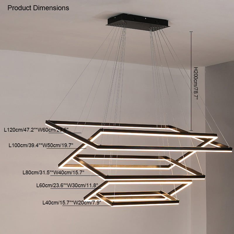 Diff Tiered Rectangular Chandelier-DF2120