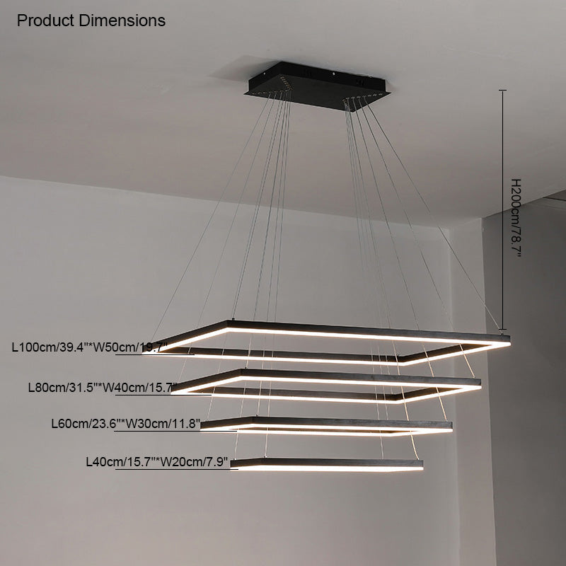Diff Tiered Rectangular Chandelier-DF2120