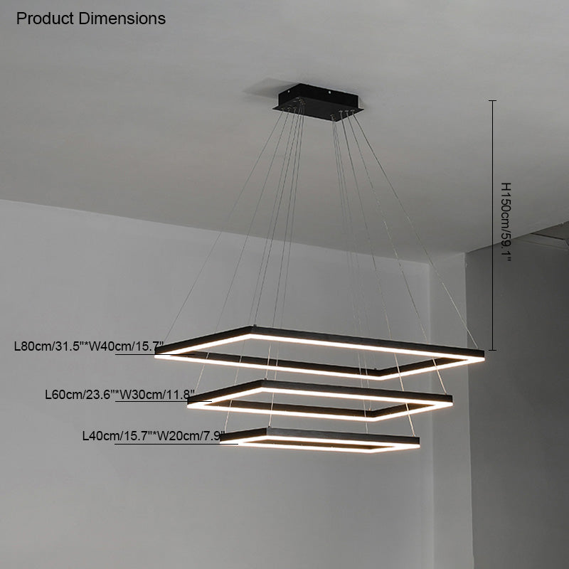 Diff Tiered Rectangular Chandelier-DF2120