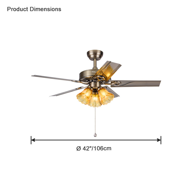 Diff 42"/52" Ceiling Fan Chandelier with Pull Chain-DF5018
