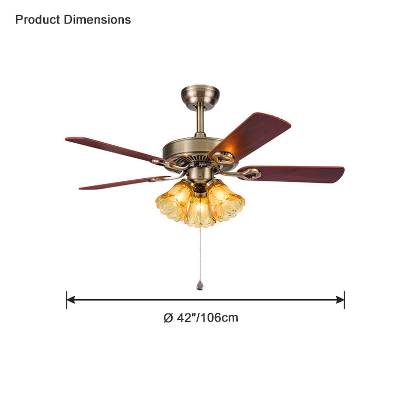 Diff 42"/52" Ceiling Fan Chandelier with Pull Chain-DF5018