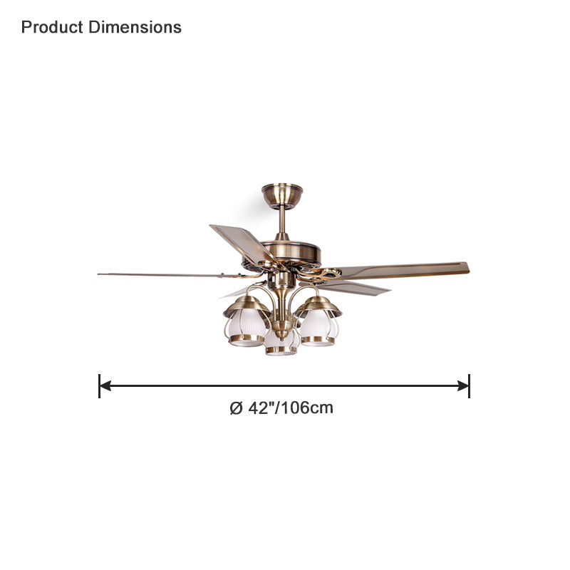 Diff 52" Vintage Reversible Slimline Ceiling Fan Chandelier-DF5031