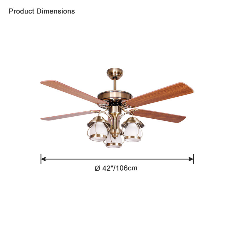 Diff 52" Vintage Reversible Slimline Ceiling Fan Chandelier-DF5031