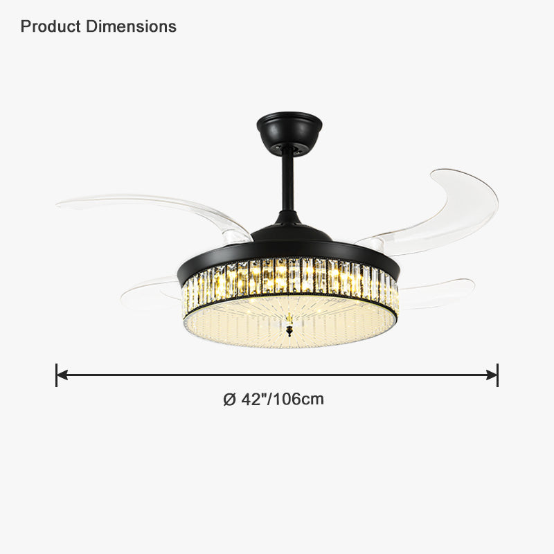 Diff 42" Remote Hugger Ceiling Fan Chandelier with Dimmable Light-DF5036