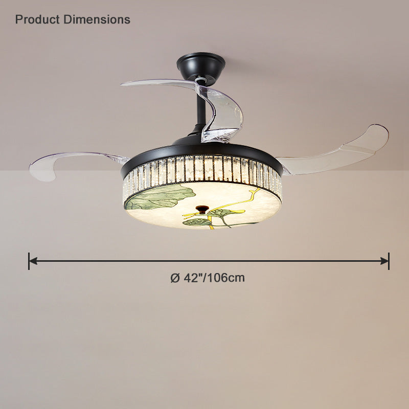 Diff 42" Acrylic Hugger Ceiling Fan with Dimmable Light-DF5026