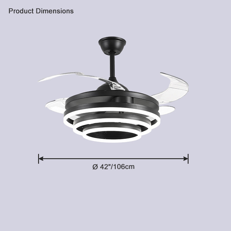 Diff 42" Hugger Ceiling Fan Chandelier with Remote-DF5028