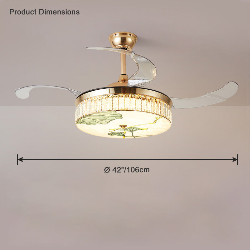 Diff 42" Acrylic Hugger Ceiling Fan with Dimmable Light-DF5026