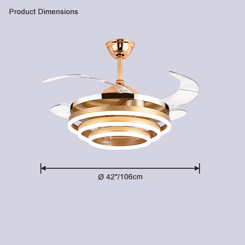 Diff 42" Hugger Ceiling Fan Chandelier with Remote-DF5028