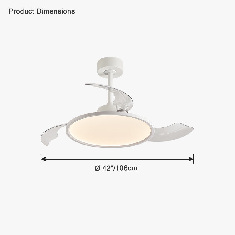 Diff 42" Hugger Ceiling Fan Lamp with Dimmable Light-DF5035