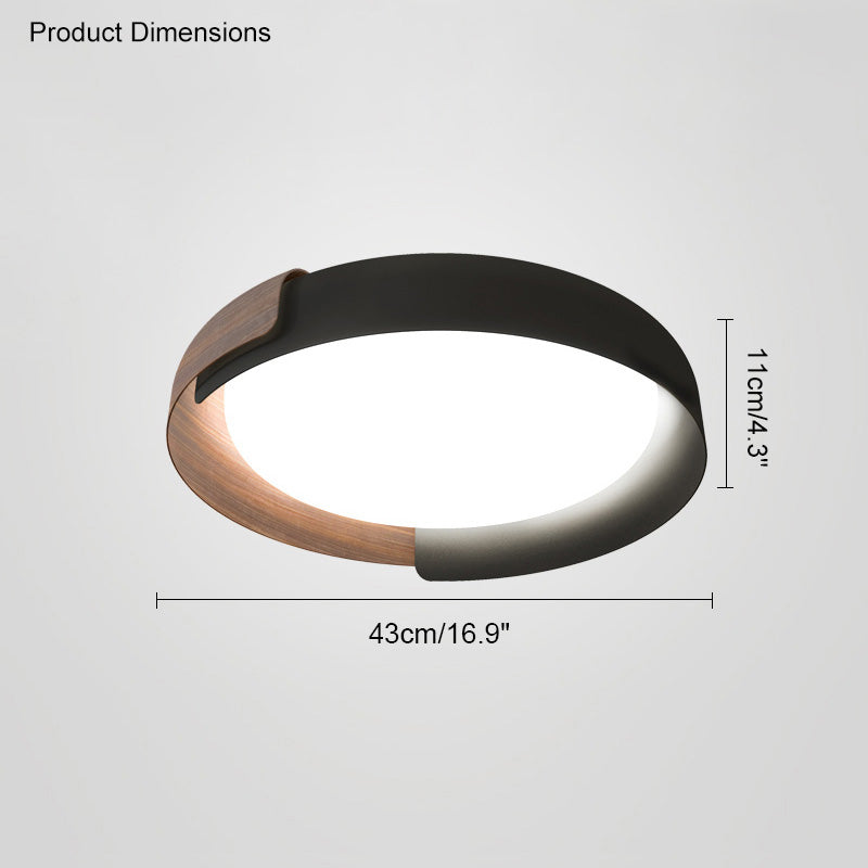 Diff Walnut Grain Round Ceiling Light-DF1018