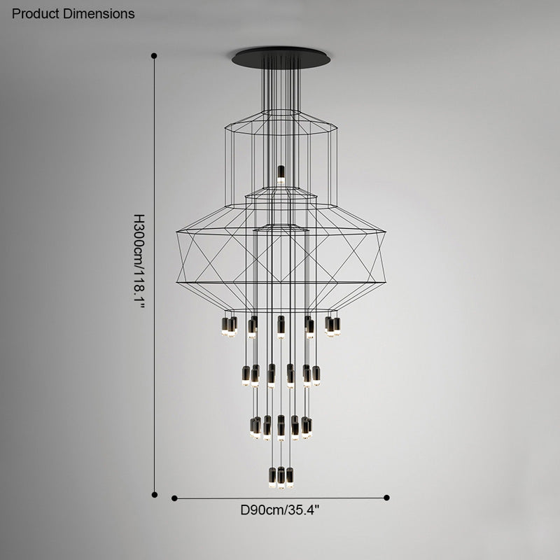 Diff Wire Tiered Sculptural Chandelier-DF2066