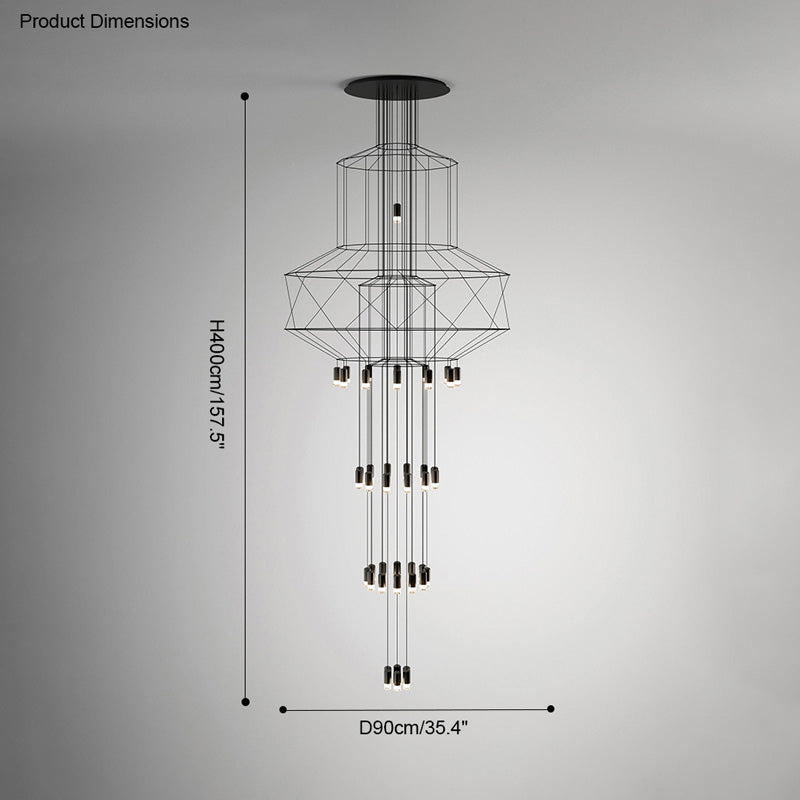 Diff Wire Tiered Sculptural Chandelier-DF2066
