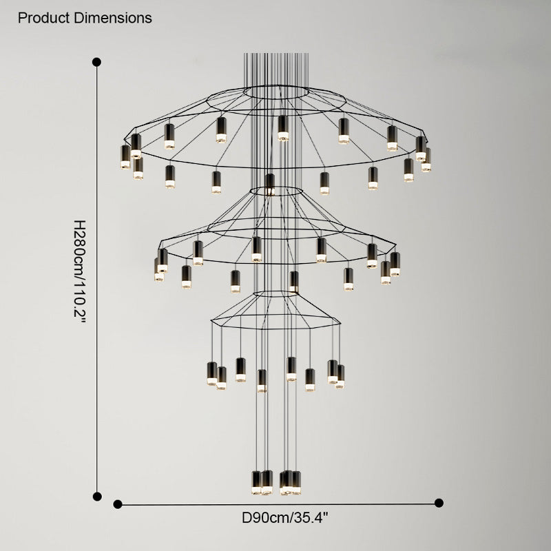 Diff Wire Tiered Sculptural Chandelier-DF2066