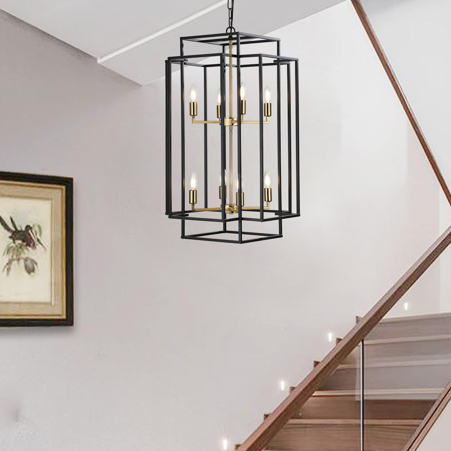 8-Lights Lantern Tiered Pendant Light -DG2008