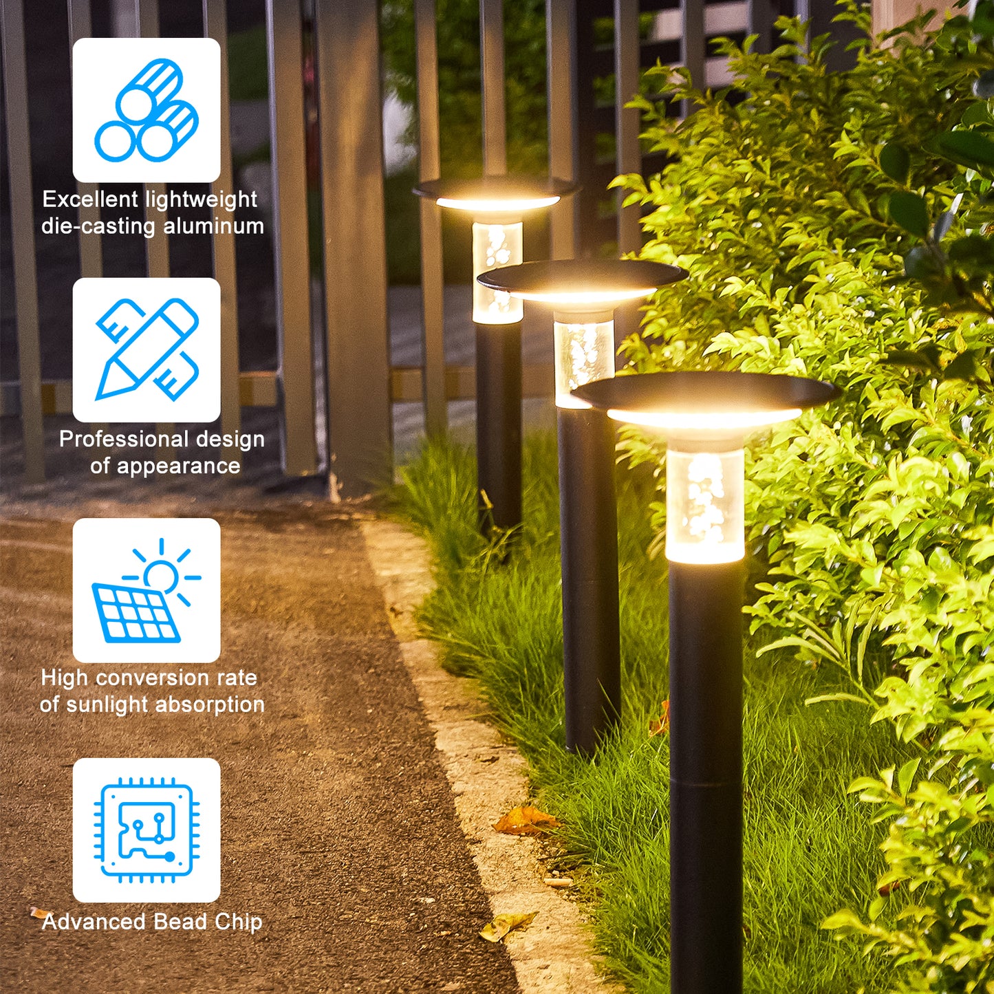 Solar Lawn Light With Dimmable LED-DG2058