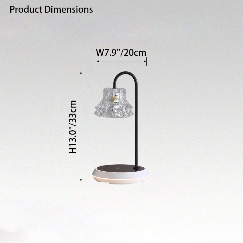 Diff Dimmable Touch Small Glass Table Lamp with Wireless Charger-DF8046