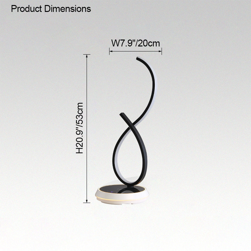 Diff Dimmable Infinity Sculptural Table Lamp with Wireless Charger-DF8043