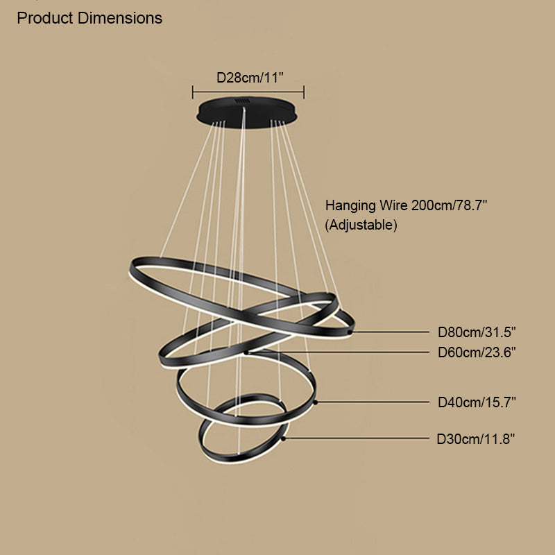 Diff Tiered Ring Chandelier-DF2159