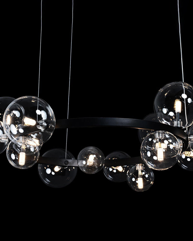 Diff Smoked Glass Bubble Circular Chandelier-DF2292