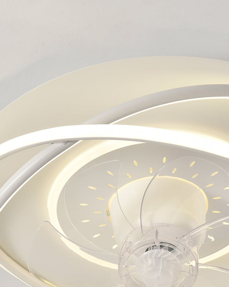 Diff Remote Oscillating Flush Mount Ceiling Fan with Dimmable Light-DF5064