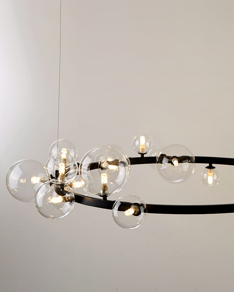 Diff Smoked Glass Bubble Circular Chandelier-DF2292