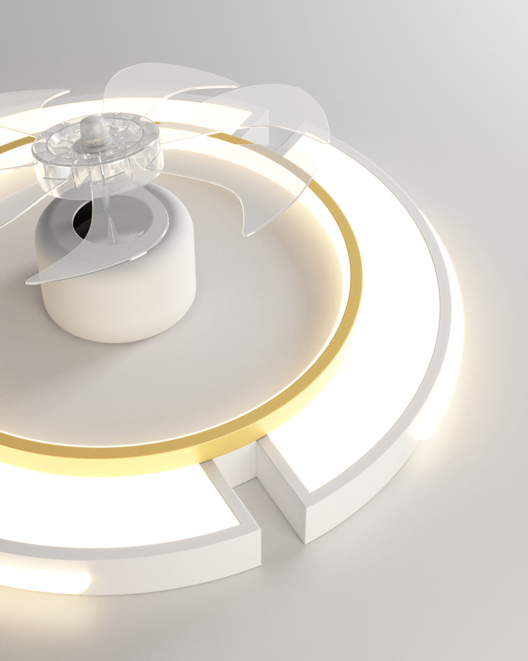 Diff Low Profile Flush Mount Ceiling Fan with Dimmable Light-DF5061