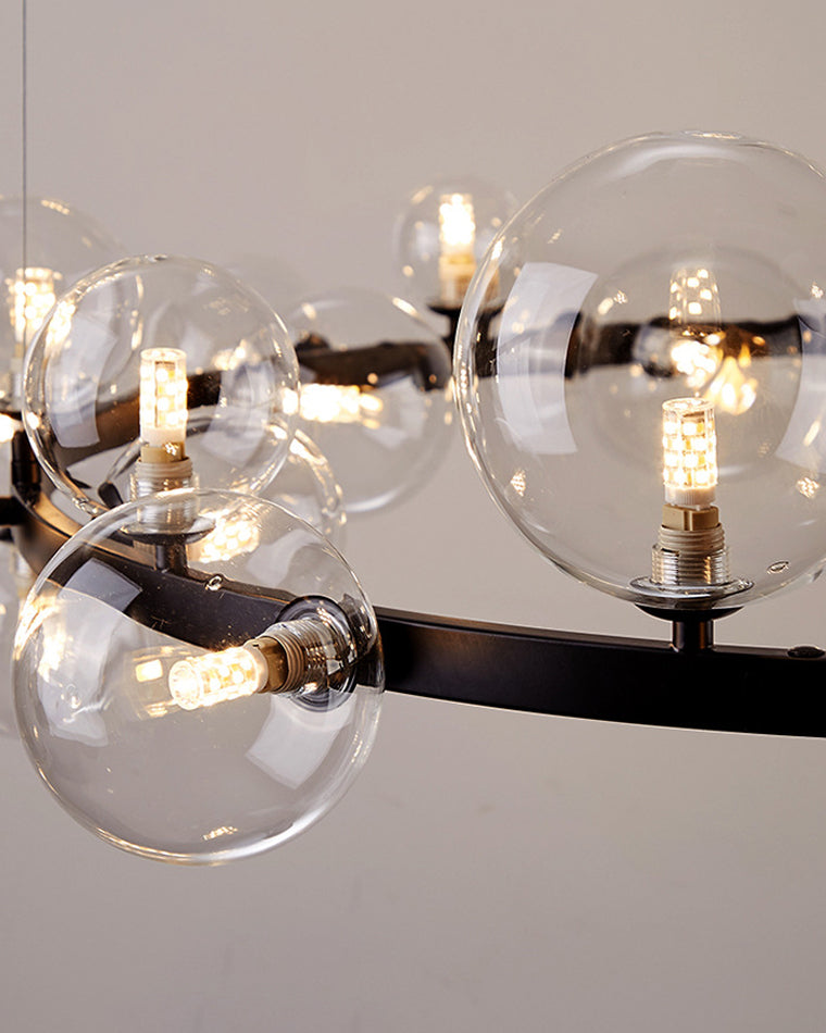 Diff Smoked Glass Bubble Circular Chandelier-DF2292