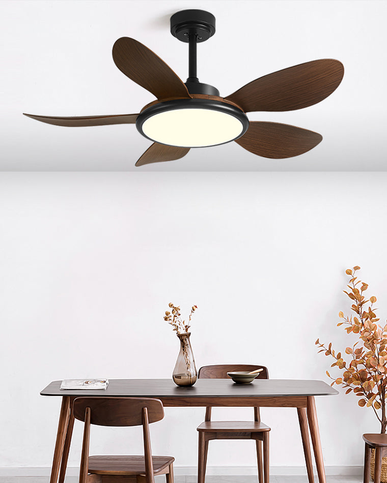 Diff 42" Wood Grain Ceiling Fan with Dimmable Light-DF5003