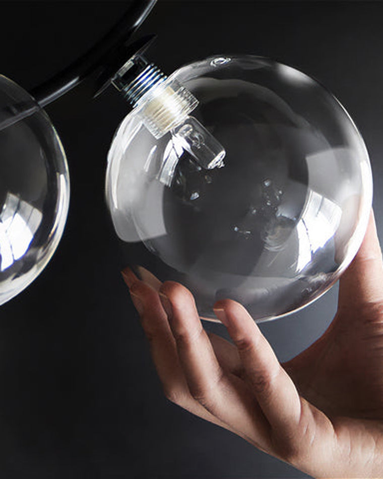 Diff Smoked Glass Bubble Circular Chandelier-DF2292