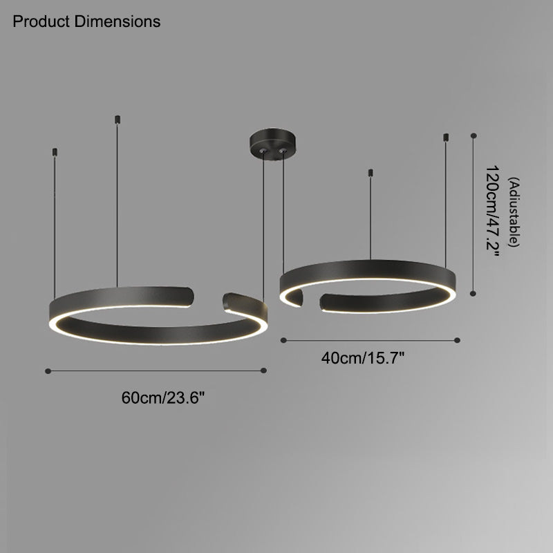 Diff Black/Gold Ring Led Chandelier-DF2009
