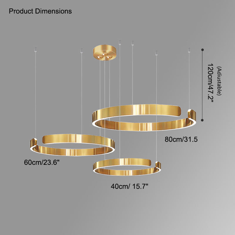 Diff Black/Gold Ring Led Chandelier-DF2009