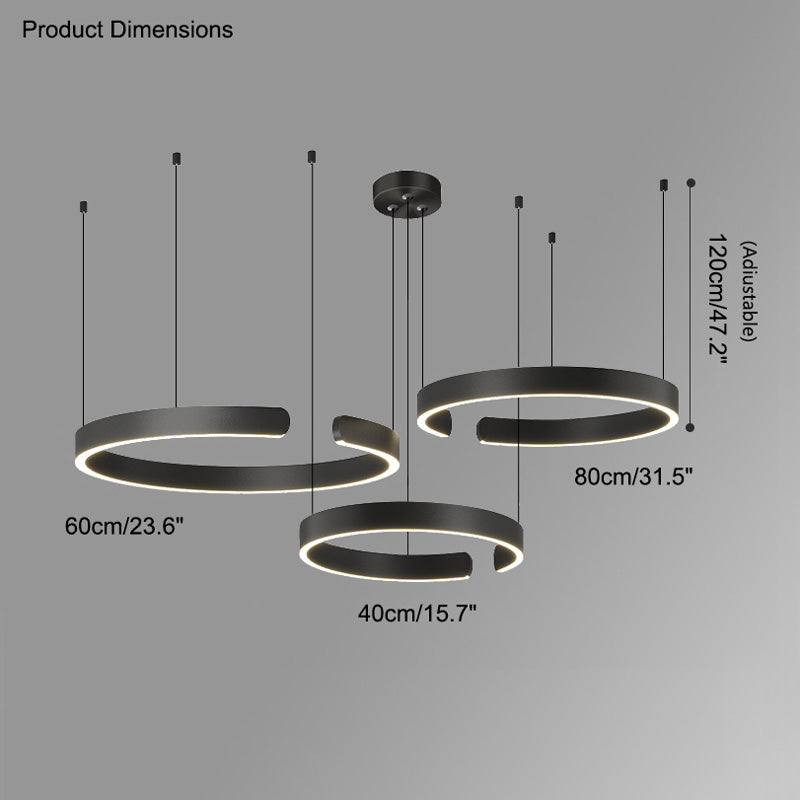 Diff Black/Gold Ring Led Chandelier-DF2009