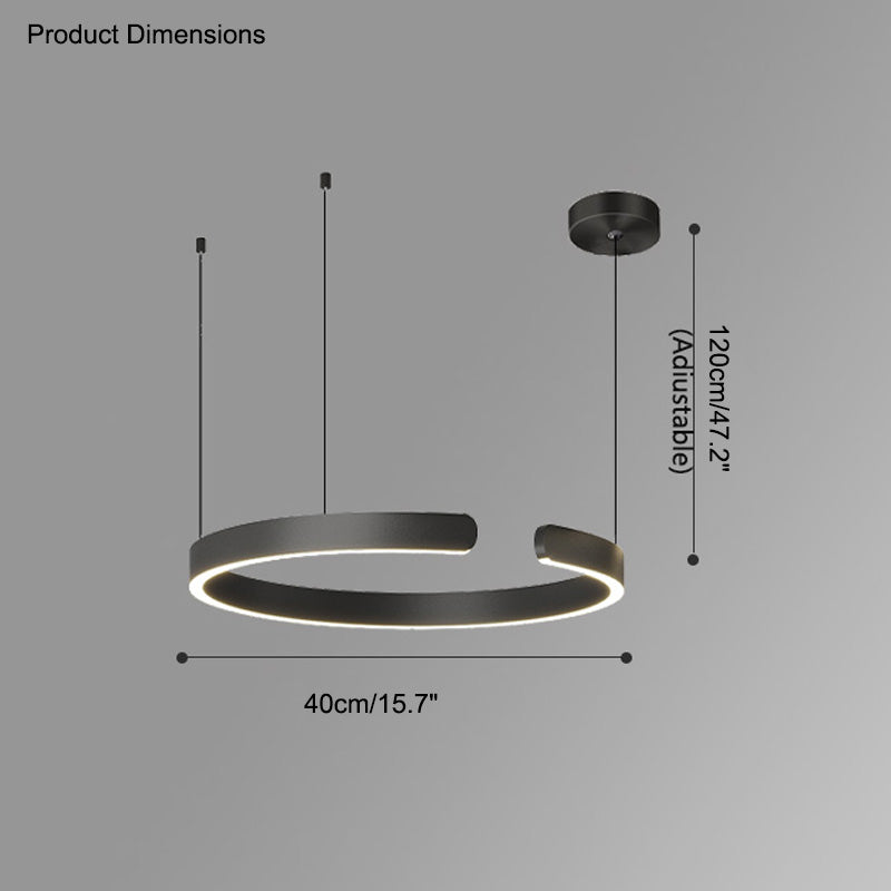 Diff Black/Gold Ring Led Chandelier-DF2009