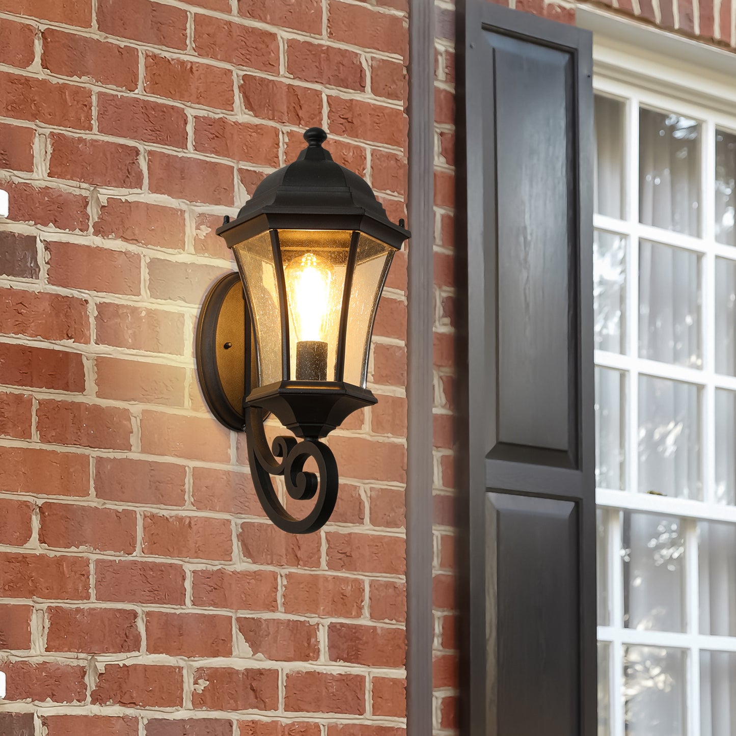 Outdoor Waterproof Glass Retro Wall Lamp with light sense-DG2045