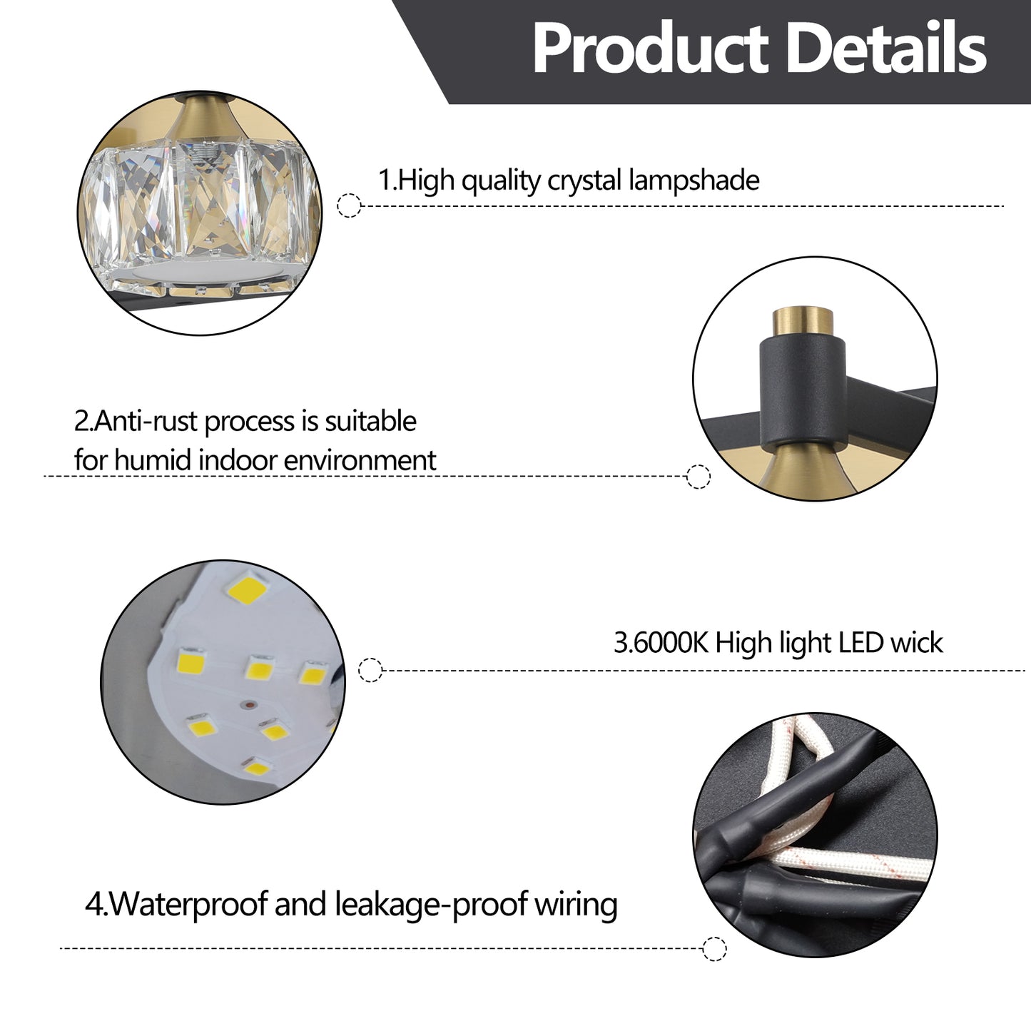 LED 3-Light Modern Crystal Bathroom -DG2022