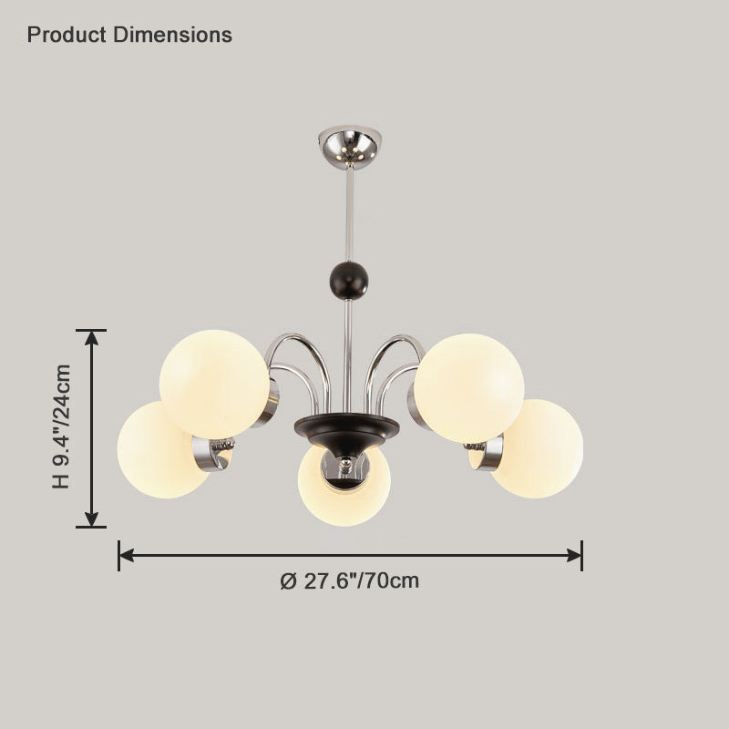 Diff Art Deco Frosted Glass Globe Chandelier-DF2304